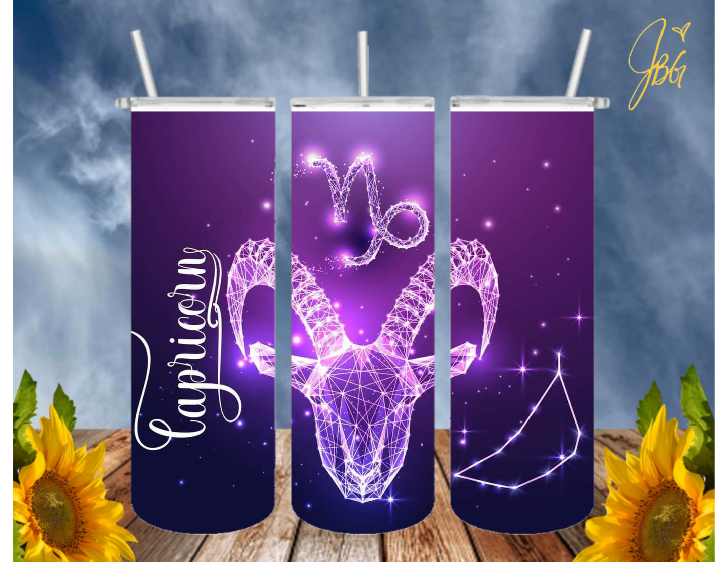 ZODIAC SIGNS 20 Oz Tumbler with 1 Lid, 2 Straws and 1 Straw Cleaner. FREE SHIPPING. Stainless Steel. Sublimation Tumbler Cup.