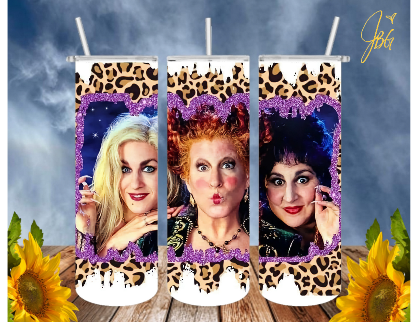 HOCUS POCUS 20 Oz Tumbler with 2 Straws, 1 Lid and Straw Cleaner. FREE SHIPPING. Stainless Steel. Sublimation Tumbler Cup.