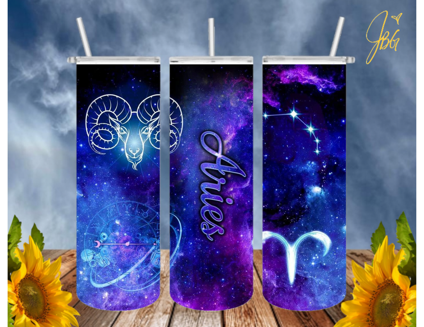 ZODIAC SIGNS 20 Oz Tumbler with 1 Lid, 2 Straws and 1 Straw Cleaner. FREE SHIPPING. Stainless Steel. Sublimation Tumbler Cup.