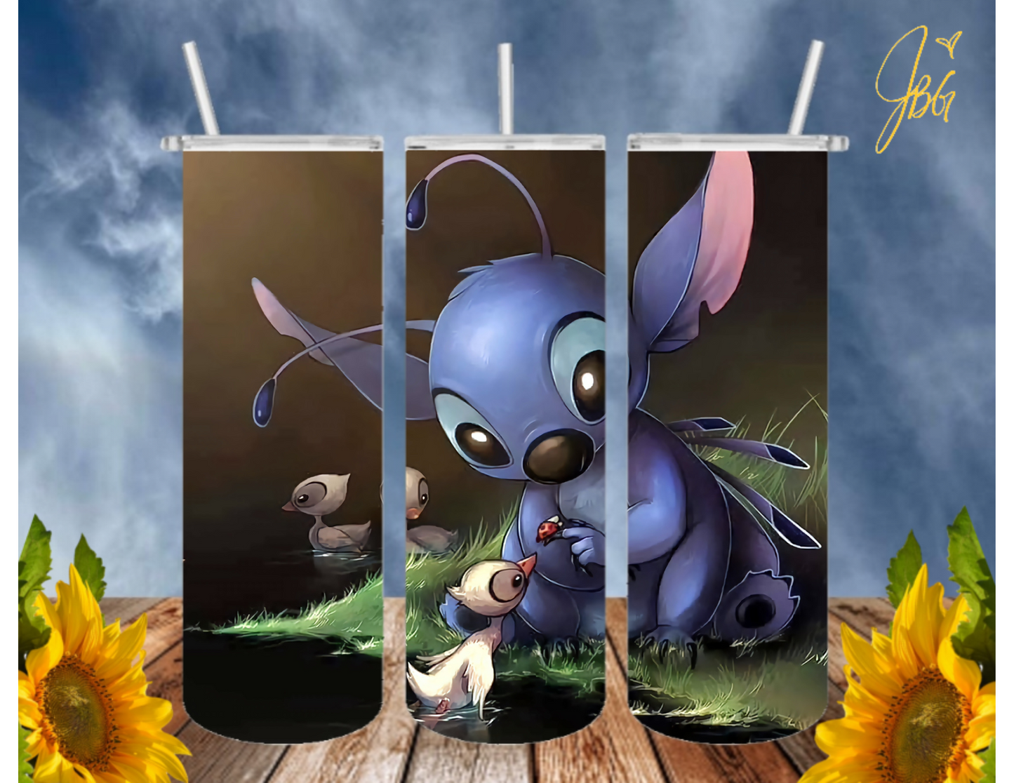 LILO & STITCH 20 Oz Tumbler with 2 Straws, 1 Lid and Straw Cleaner. FREE SHIPPING. Stainless Steel, Sublimation Tumbler Cup.