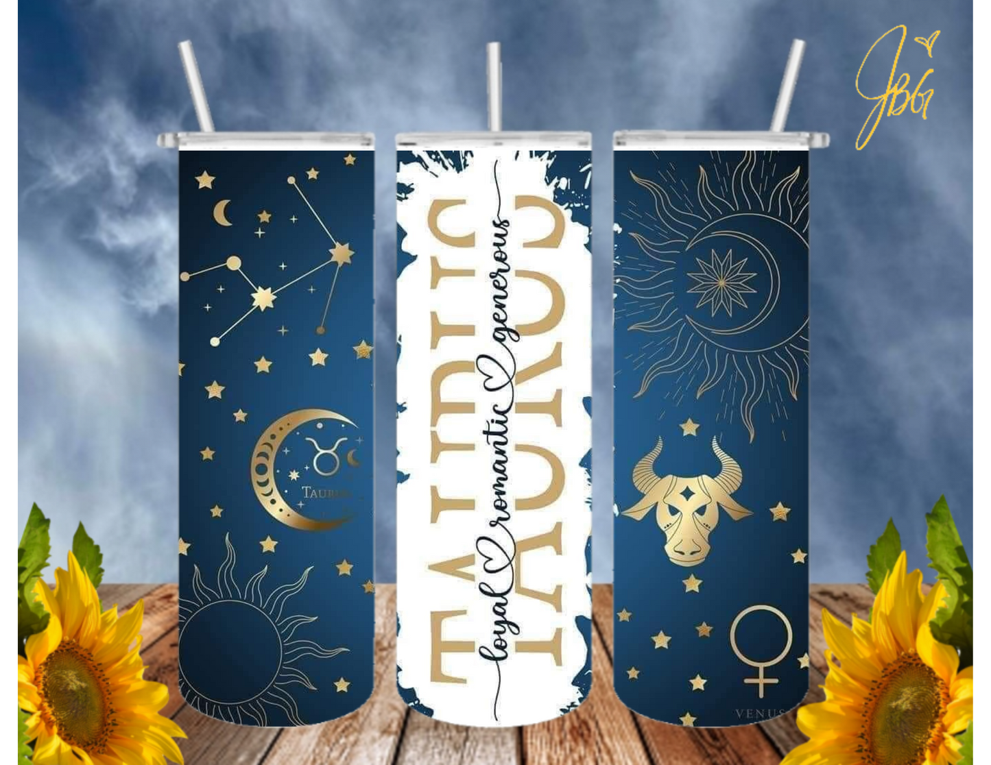 ZODIAC SIGNS 20 Oz Tumbler with 1 Lid, 2 Straws and 1 Straw Cleaner. FREE SHIPPING. Stainless Steel. Sublimation Tumbler Cup.