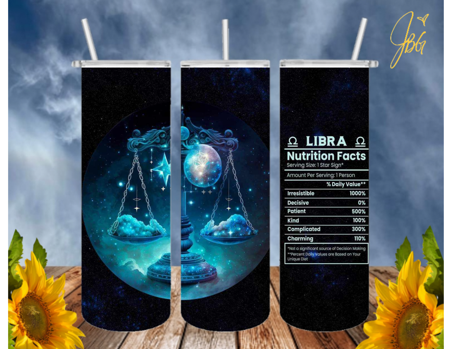 ZODIAC SIGNS 20 Oz Tumbler with 1 Lid, 2 Straws and 1 Straw Cleaner. FREE SHIPPING. Stainless Steel. Sublimation Tumbler Cup.