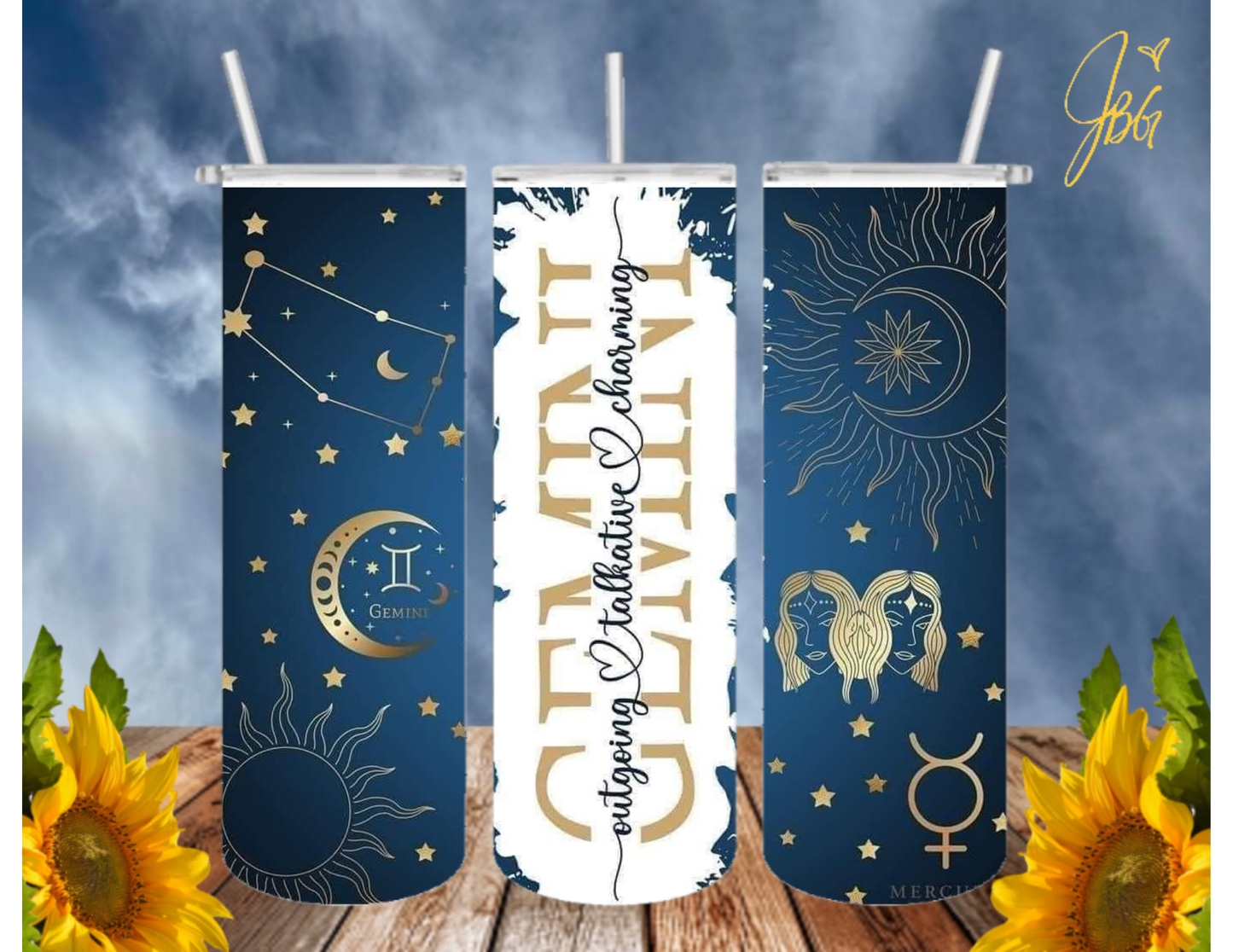 ZODIAC SIGNS 20 Oz Tumbler with 1 Lid, 2 Straws and 1 Straw Cleaner. FREE SHIPPING. Stainless Steel. Sublimation Tumbler Cup.