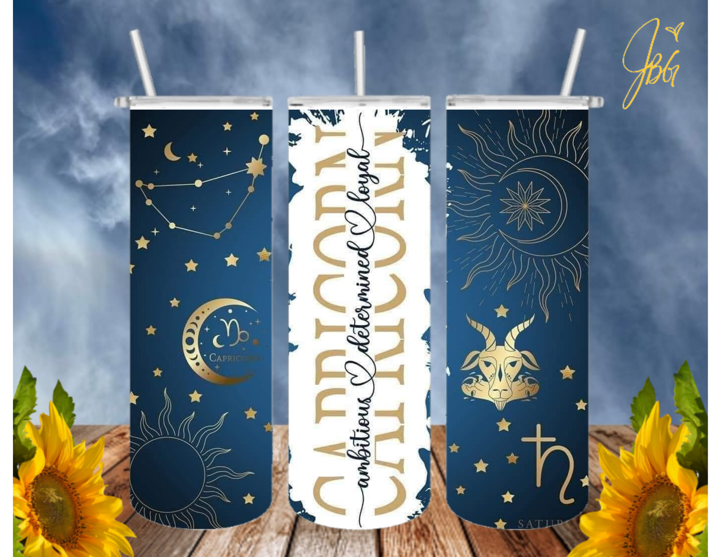 ZODIAC SIGNS 20 Oz Tumbler with 1 Lid, 2 Straws and 1 Straw Cleaner. FREE SHIPPING. Stainless Steel. Sublimation Tumbler Cup.