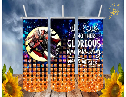 HOCUS POCUS 20 Oz Tumbler with 2 Straws, 1 Lid and Straw Cleaner. FREE SHIPPING. Stainless Steel. Sublimation Tumbler Cup.