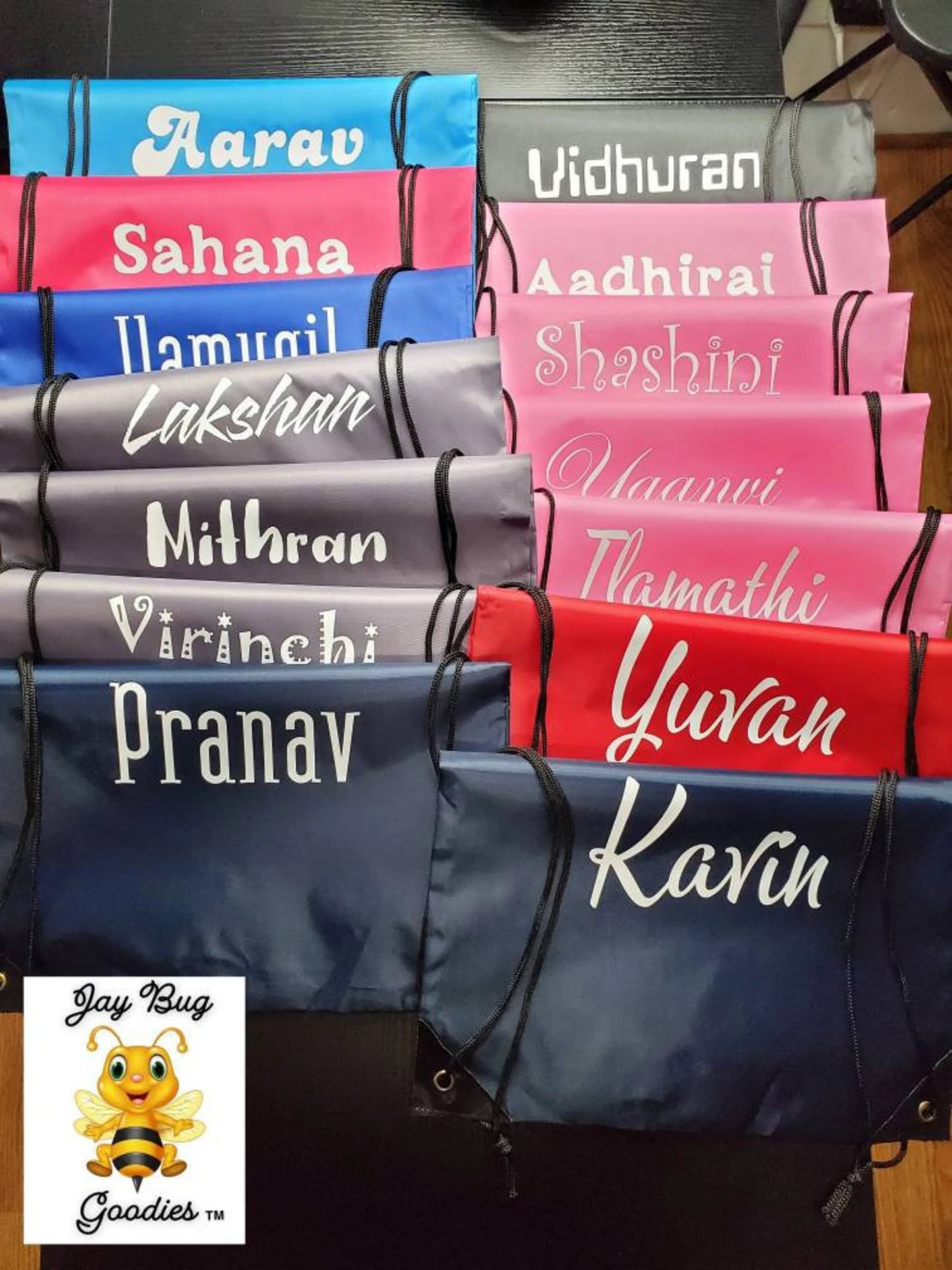 NAME ONLY Custom Drawstring Bags, Customizable, Cinch Bag, Backpack, Sports, Teams, Baseball, Basketball, FootBall, Students, Gym, Travel, Vacation Bag, Party Bags, Events, Bulk Discounts.