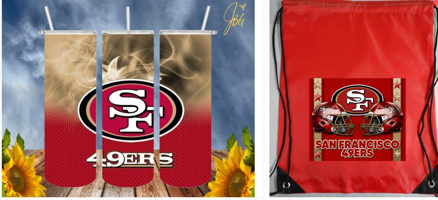 NFL Bundle Deal Pack.. FREE SHIPPING. 20 Oz Sublimation Tumbler with Straw and Lid + Drawstring Bags and Save. 1 Tumbler + 1 Drawstring Bag = Bundle Deal