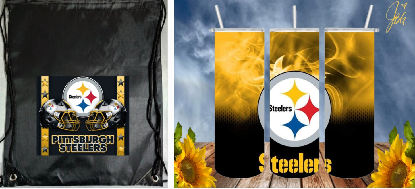 NFL Bundle Deal Pack.. FREE SHIPPING. 20 Oz Sublimation Tumbler with Straw and Lid + Drawstring Bags and Save. 1 Tumbler + 1 Drawstring Bag = Bundle Deal