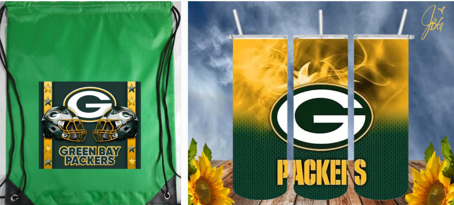 NFL Bundle Deal Pack.. FREE SHIPPING. 20 Oz Sublimation Tumbler with Straw and Lid + Drawstring Bags and Save. 1 Tumbler + 1 Drawstring Bag = Bundle Deal